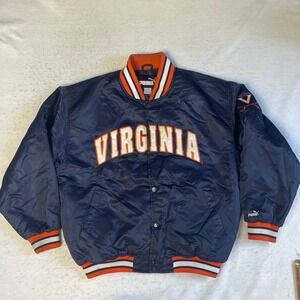 Puma Varsity Jacket Mens Large Blue Virginia Cavaliers‎ Quilted Bomber